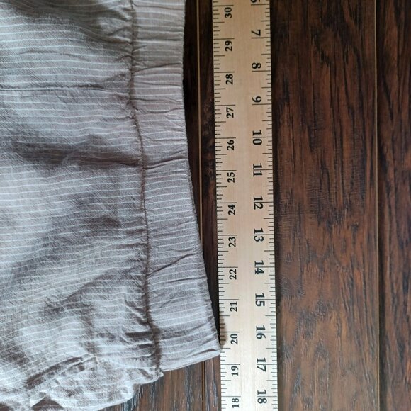 Cupio Wide Leg Pants Womens Large Linen Blend Pink Striped Lagenlook Baggy - Picture 8 of 11